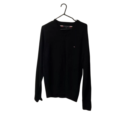 Mens Tommy Hilfiger Size XL V-Neck Jumper Black  