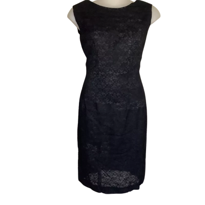 Vintage* Young Fashions of Melbourne.  Black Lace Cocktail Dress. Size S 