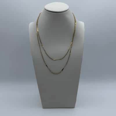 Ladies Gold Tone Fancy Chain Necklace (80cm) 