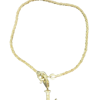 Stirling silver Womens Bracelet with St Silv cubic zirconia letter L