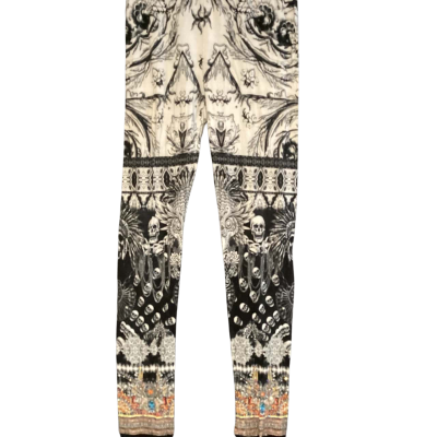 Camilla Kids  legging pants Size 10 Black  / Burnt Orange / Pattern / White 