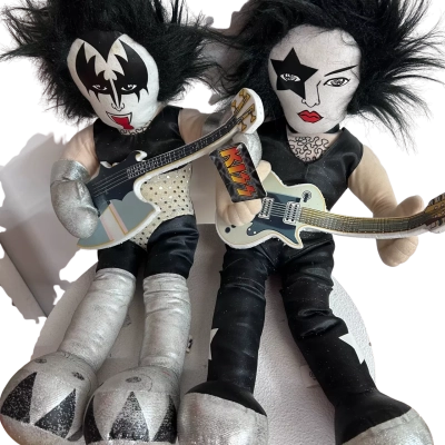 Early 2000s Toy Factory KISS plush figures x 4