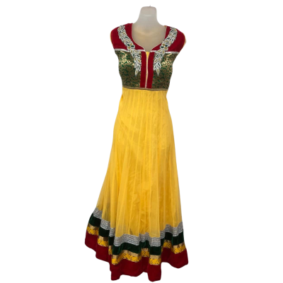 Indian Anarkali Traditional  Womens XL Sleeveless Dress  
