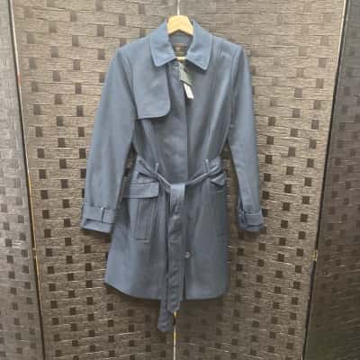 David Lawrence Womens  Size 8 Trench Coat Navy Blue 