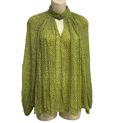 Country Road Womens Size 4 Green Polka Dot Blouse