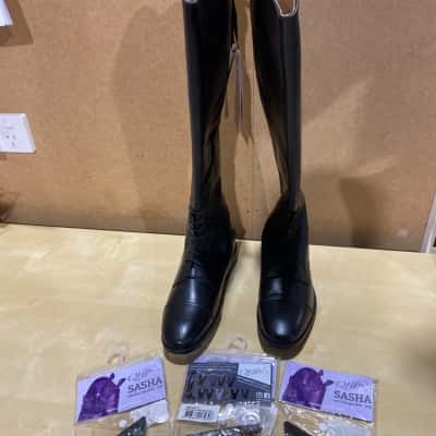 QPH Sasha Adult Wide Riding Boots Womens  Size 37 Black  