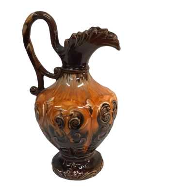 Vintage Brown and Orange Patterned Jug Approx 24 x 14cm