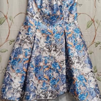 Charlie Brown Womens  Size 16 Mini Dress Blue / Purple / Silver / White 