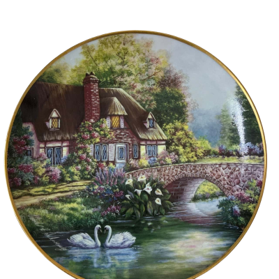 Franklin Mint Heirloom Recommendation “Cottage at Meadowgate” collector plate