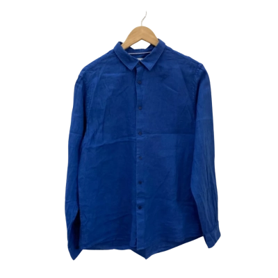 Blaq Mens  Size L Long Sleeve Shirt Blue Relaxed Fit