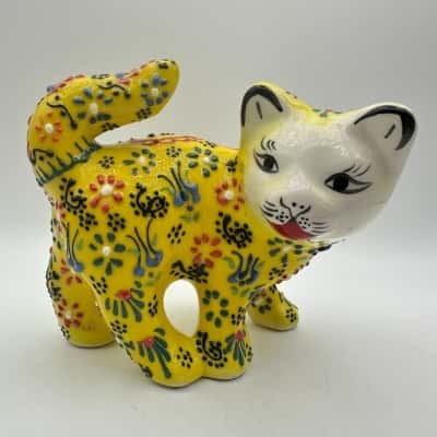 Hand-Painted Turkish Cat Figurine