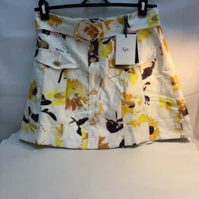AJE Womens  Size 10 Brown / Cream / Orange / Yellow 