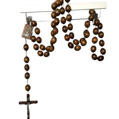 Unique Vintage Oversized Wooden Rosary