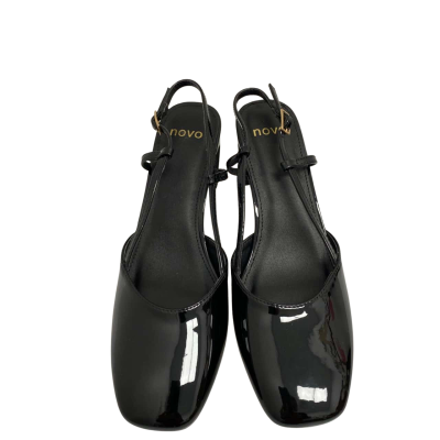 Novo Iyla Mules in Black Patent.  Size 8