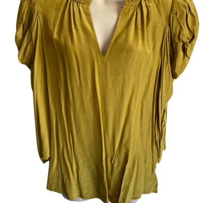 WITCHERY Women's   3/4 Sleeve Top Size 12 V-Neck Top in a Bronze colour