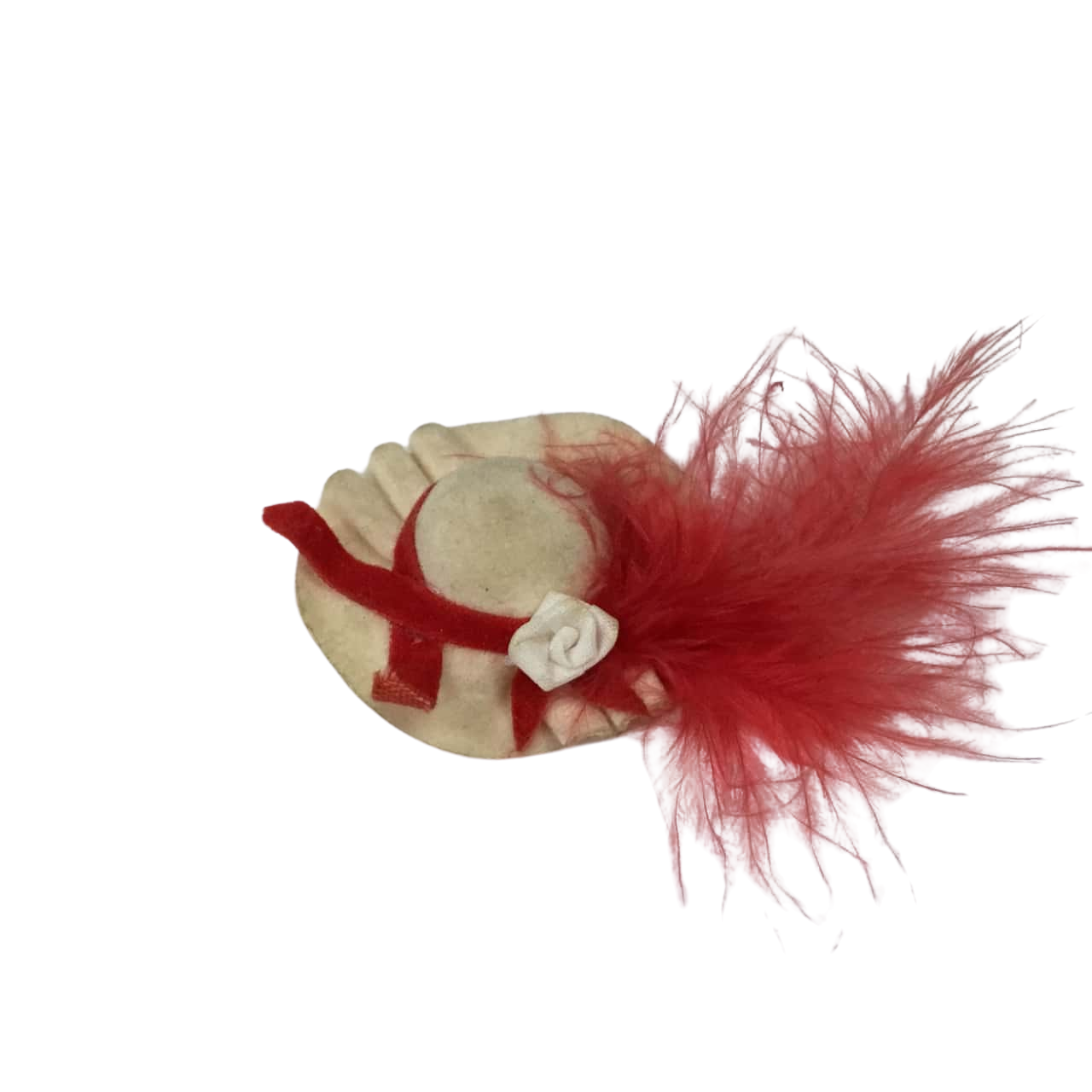 Vintage Ladies Hat with Feather Brooch