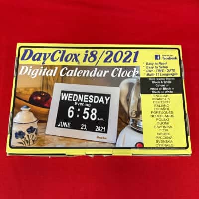 Day Clox Easy to Read digital Calendar Clock