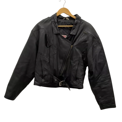 Elico Women's Real Leather Jacket Size 38 Black  