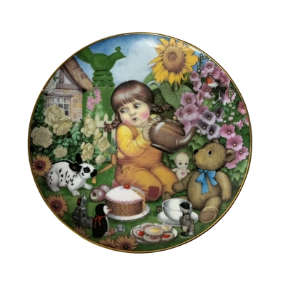 The 1983 Carol Lawson Plate "Teatime Surprise" Limited Edition Franklin Porcelain Plate