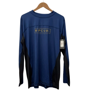 Rip Curl Mens Black  / Navy Blue rashie size 3XL