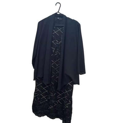 La Seala Womens  Size 16 Black Dress With Little Black Jacket 2 piece 