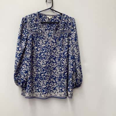 Max Studio Womens  Size M Long Sleeve Shirt Blue / Multicoloured 