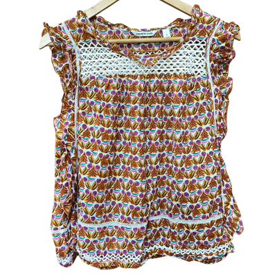 Country Road Floral Frilled Top Size S 