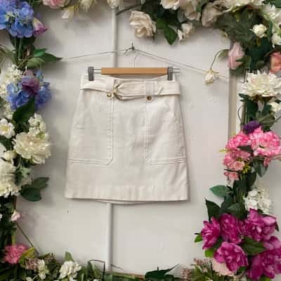 Sheike Womens  Size 8 Mini Skirt White 