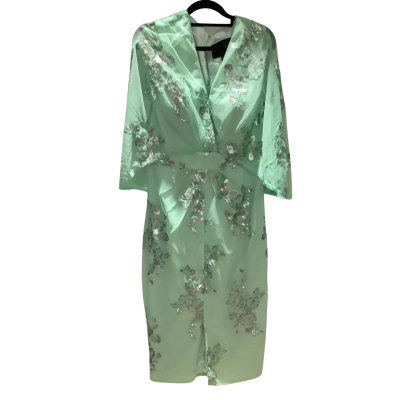 Bariano Womens  Size 14 Formal Dress Green Lace With Sequins. “Good for Mother Of The Bride” RRP $379.95