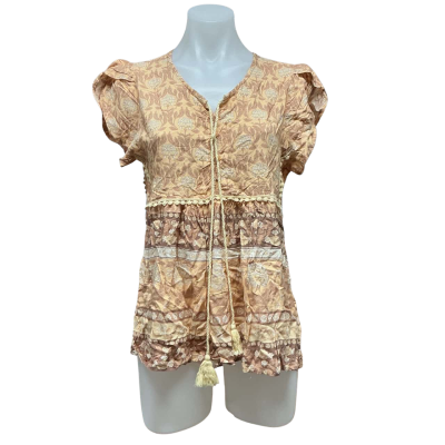 Jaase Womens  Size L Blouse Brown / Floral / Multicoloured / Pattern 