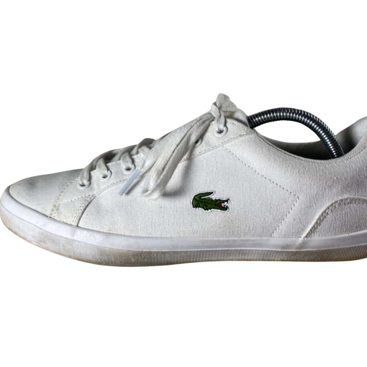 Lacoste Mens Canvas Sneakers Size 9/10 White (s)