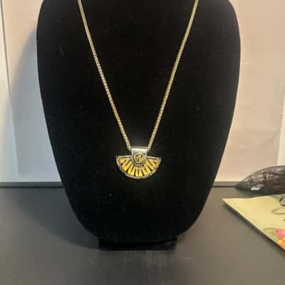 Yellow fan necklace 