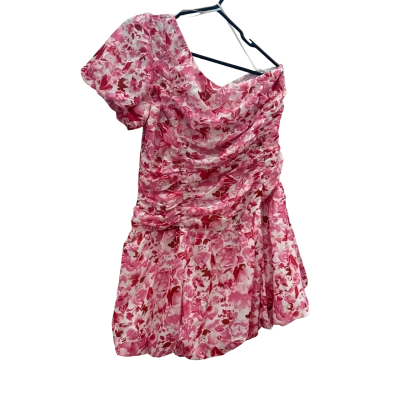 Amica Womens  Size 22 Floral Pink/Red One sleeved Dress 