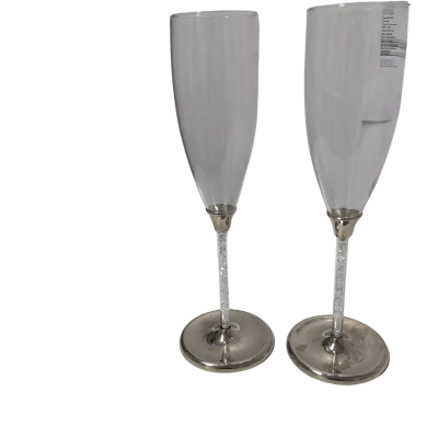 2x Dusk crystal champagne flutes