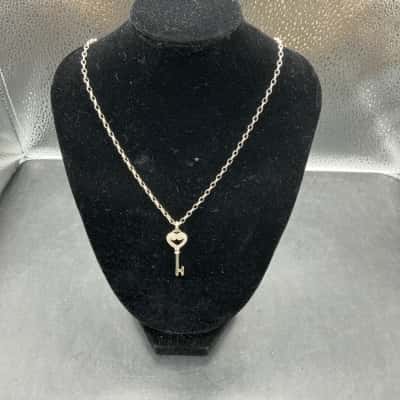  Womens Necklace with Heart Key both 925