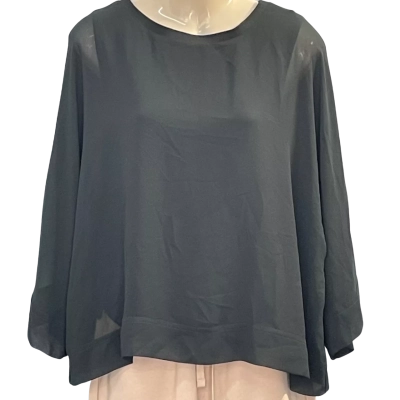 Zara Womens Size M 3/4 Sleeve Top Green
