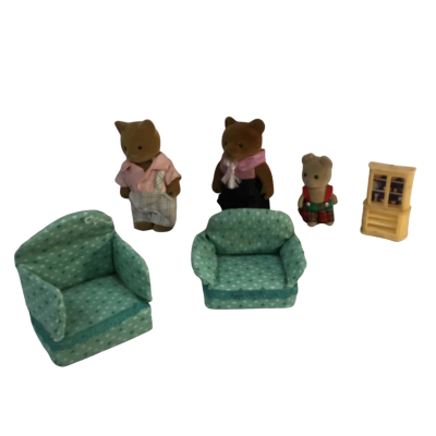 Vintage Sylvanian Teddy’s and Accessories as pictured