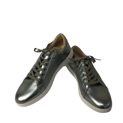 Hush Puppies Mimosa Womens Size 10 Bronze Leather Lace up / Side Zip Sneakers (new)