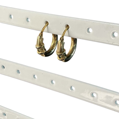 375/9ct Gold Cubic Zirconia small hoop Earrings 2.3grams total weight