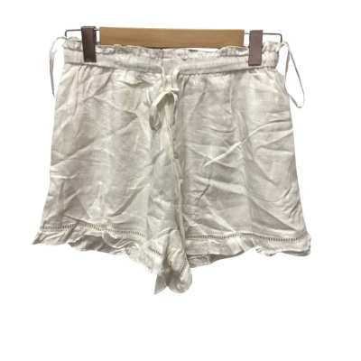  Womens  Size 10 Shorts Cream linen (d)