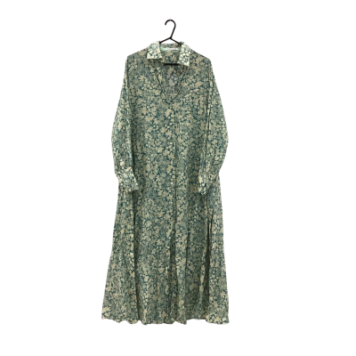  Womens Bohemian Traders Size L Maxi Dress Floral / Green 