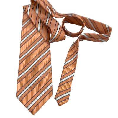 Goodmate Mens Silk Tie  Beige / Orange 