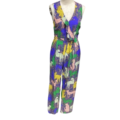 Gorman Womens  Size 6 Sleeveless Jumpsuit Blue / Multicoloured / Pattern 