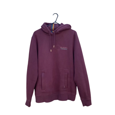 Mens Diesel Size L Hoodie Jumper Maroon