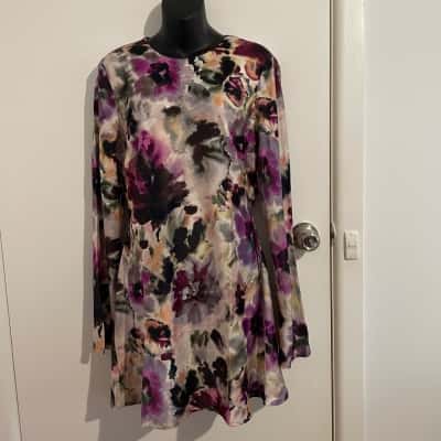 Atmos&Here Womens  Size 14 Satin Mini Dress Multicoloured 