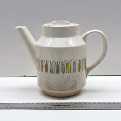 Vintage Kathie Winkle Broadhurst Teapot Newlyn Pattern Retro Mid Century