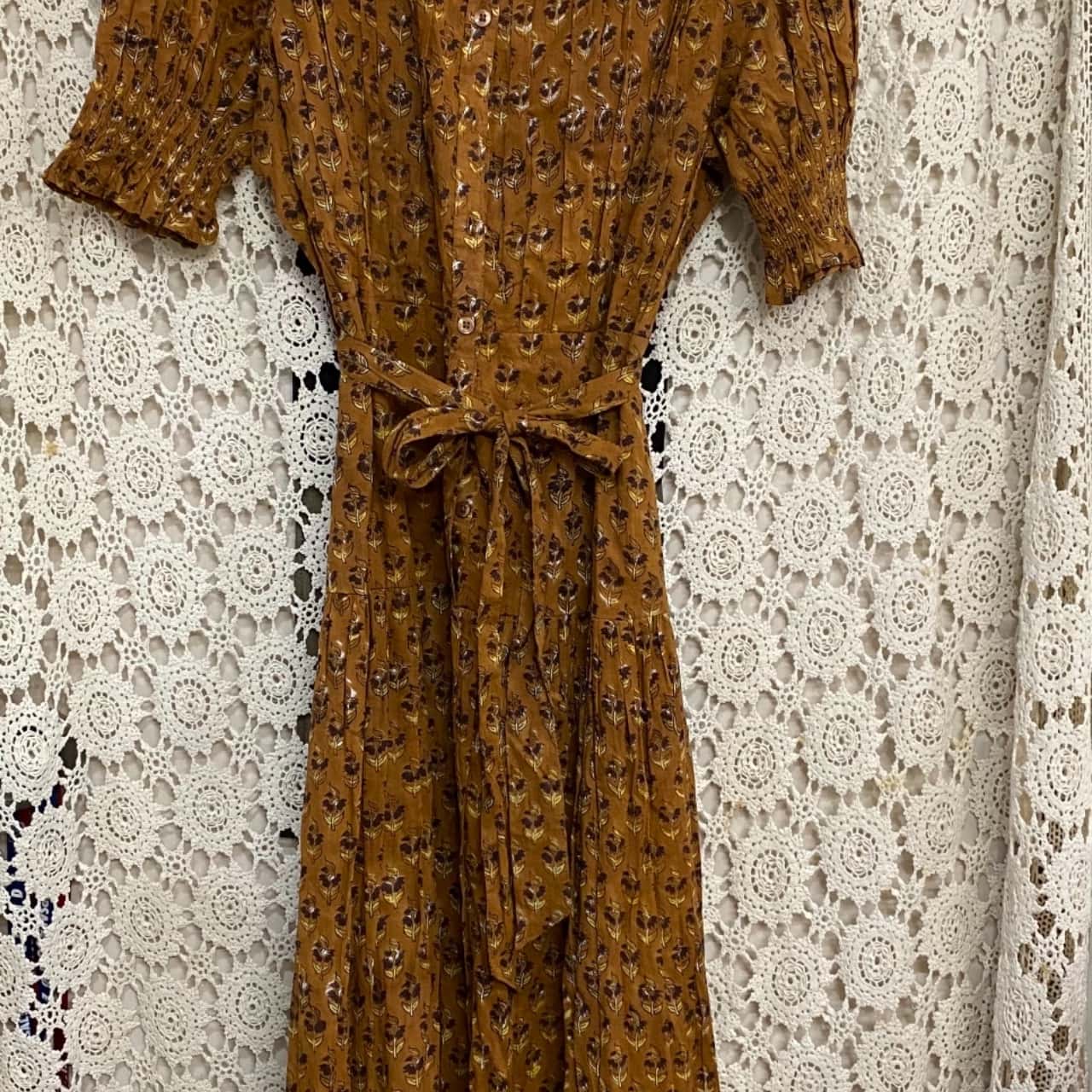 Daughters of India Womens Size M Maxi Dress Brown / Pattern (s) Daughters of India Womens Size M Maxi Dress Brown / Pattern (s)