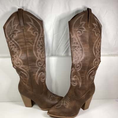 Shein knee high cowboy boots Size 10