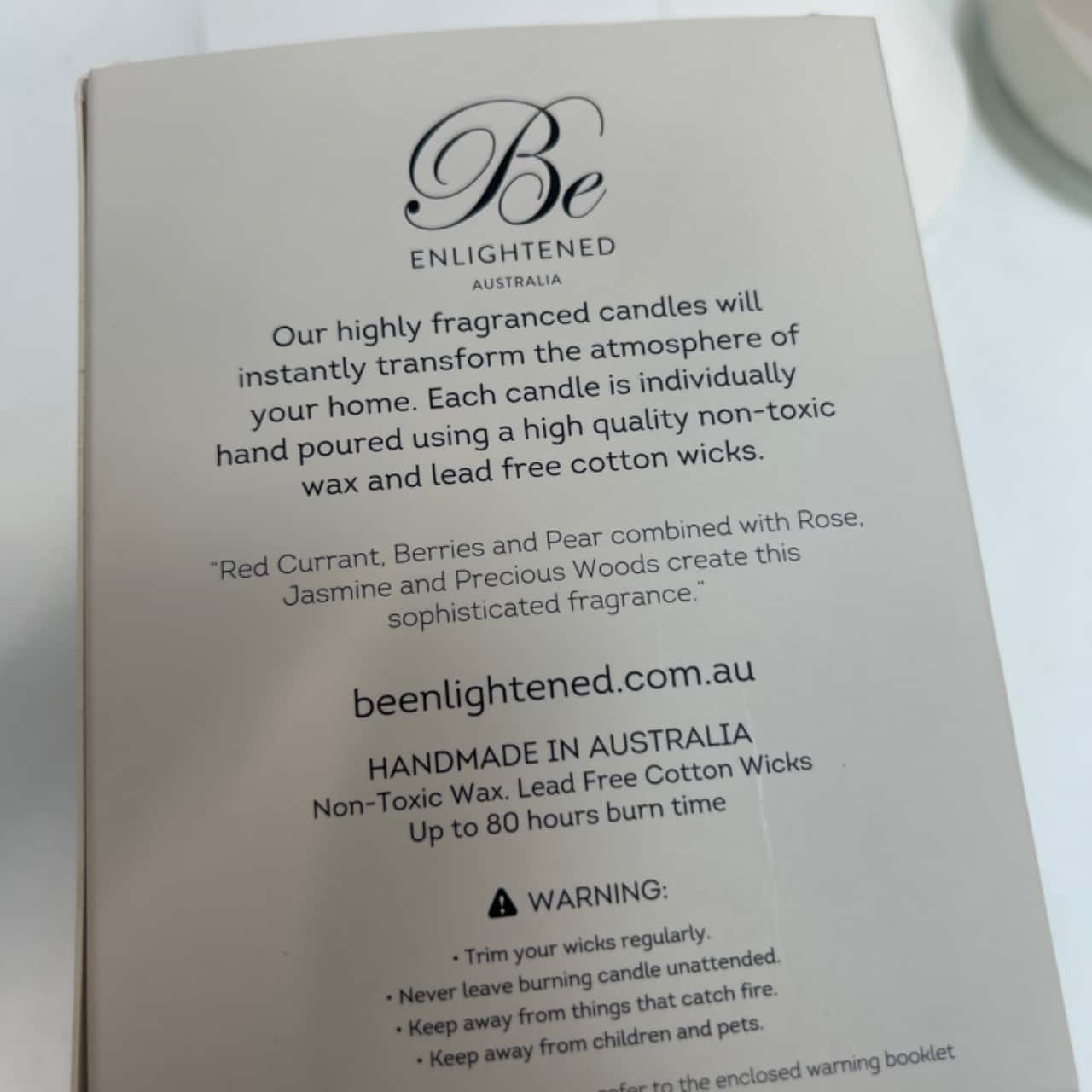 NEW Be Enlightened Oriental Baies Triple Scented 2 Wick 420g Candle