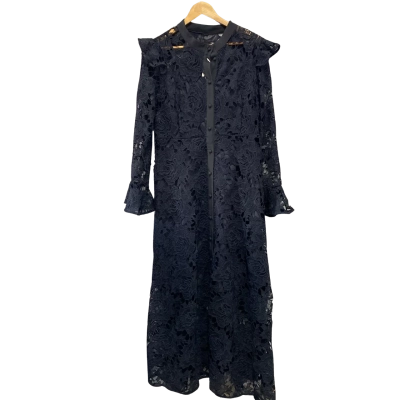 JardinVue Womens  Size XL Lace Long Sleeve Dress Black  